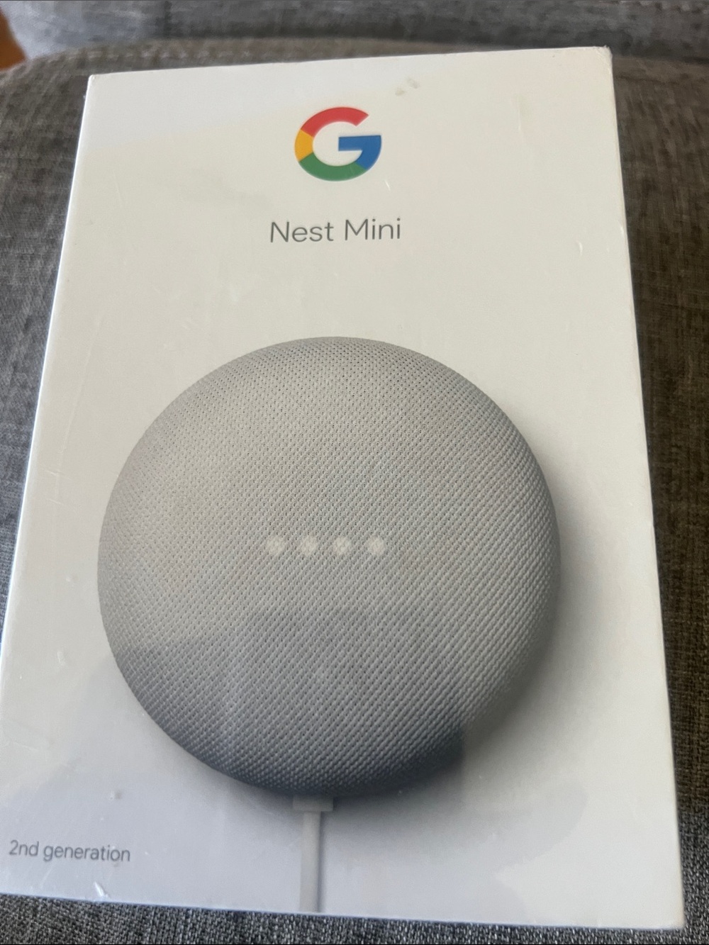 Google Nest Mini - 2 generations Chalk Gray Fabric Smart Speaker